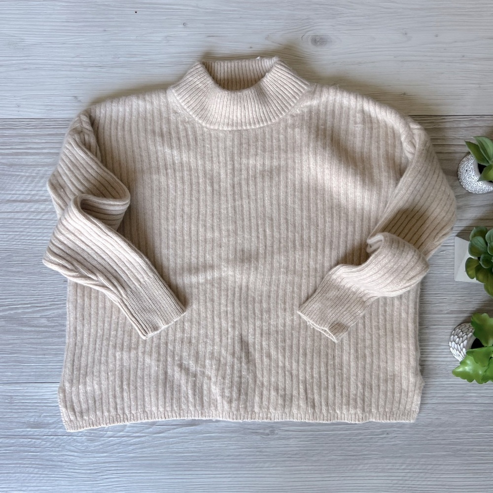 MADEWELL cropped ribbed cashmere sweater size XXS NWOT